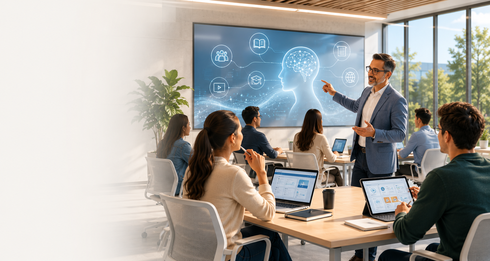 Aula tecnológica con herramientas digitales para nuevos modelos educativos